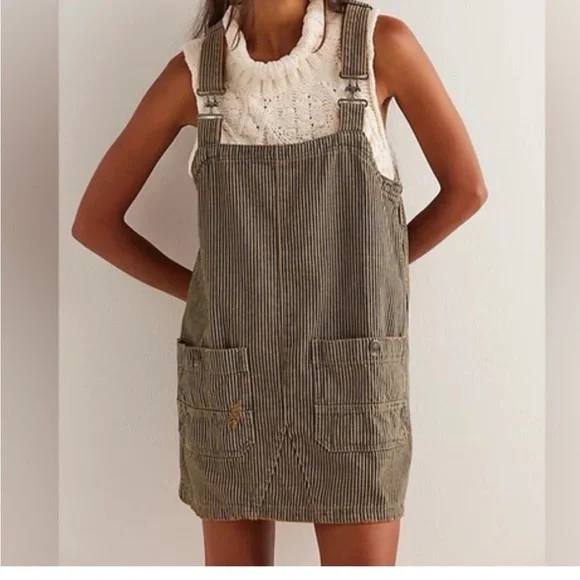 NWOT Free People We The Free Overall Smock Mini Railroad Top Size Medium - Picture 1 of 14
